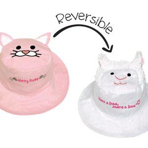 FlapJackKids Reversible Kids Sun Hat - Lamb/Kitten